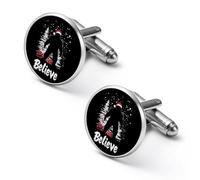 Bigfoot Believe Christmas Alloy Cufflinks Men's Classic Cuff Link Fashion Shirt Accessories for Business Party Wedding 1.7cm