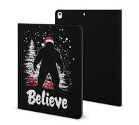 Bigfoot Believe Christmas Compatible with iPad Protective Case with Pen Holder Book Style