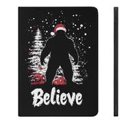 Bigfoot Believe Christmas Compatible with iPad Protective Case with Pen Holder Book Style