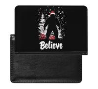 Bigfoot Believe Christmas Passport Holder Cover Slim Wallet with ID Card Slot Case Protector for Women Men