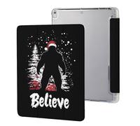 Bigfoot Believe Christmas Tablet Case with Pencil Holder Compatible with iPad 9th/ 8th/ 7th Lightweight Hard Protective Cover