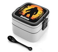 Bigfoot Believe Cute Bento Box for Women Men Double Layer Leak Proof Lunch Boxes with Handle Food Container