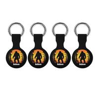 Bigfoot Believe Funny GPS Cases Holder with Key Chain Ring Protective Cover Compatible with Airtag 4PCS