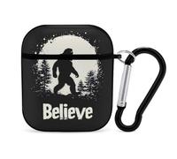 Bigfoot Believe Funny Headphone Cases Compatible with AirPods 1&2 Hard PC Protective Cover with Keychain
