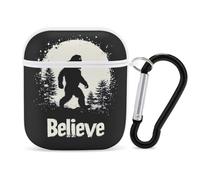 Bigfoot Believe Funny Headphone Cases Compatible with AirPods 1&2 Hard PC Protective Cover with Keychain