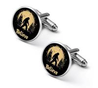Bigfoot Believe Men's Alloy Cufflinks Classic Cuff Link Fashion Shirt Accessories for Business Party Wedding 1.7cm