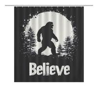 Bigfoot Believe Soft Shower Curtains Polyester Bathroom Curtain with 12 Hooks Washable Quick Dry Bathtub Curtain 64.17x70.87Inch（163x180cm）