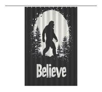 Bigfoot Believe Soft Shower Curtains Polyester Bathroom Curtain with 12 Hooks Washable Quick Dry Bathtub Curtain 59.84x83.85Inch（152x213cm）