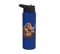 Bigfoot Blowing Dandelion Sasquatch Nature Humor Stainless Steel Insulated Water Bottle
