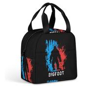 Bigfoot Blue and Red Portable Insulated Lunch Bag Adults Picnic Tote Cool Bag Travel Work