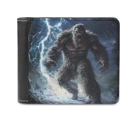 Bigfoot Braving Thunders Casual Leather Wallet for Men Classic Lightweight Credit Card Coin Purse