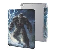 Bigfoot Braving Thunders Cute Tablet Case with Pencil Holder Lightweight Hard Protective Cover Compatible with iPad 9th/ 8th/ 7th