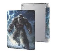 Bigfoot Braving Thunders Cute Tablet Case with Pencil Holder Lightweight Hard Protective Cover Compatible with iPad 9th/ 8th/ 7th