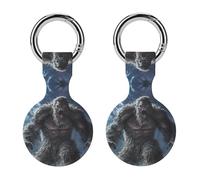 Bigfoot Braving Thunders Trendy GPS Cases Holder with Key Chain Ring Portable Protective Covers Compatible with Airtag