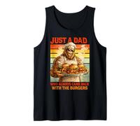 Bigfoot Burger Funny Sasquatch Dad Retro Tank Top