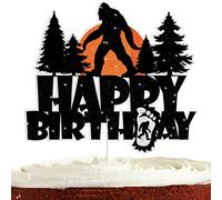 Bigfoot Cake Topper for Boys Girls Kids Men Sasquatch Crossing Party Supplies Camping Jungle Theme Party Decorations Big Foot Monster Ape Birthday Cake Decorations