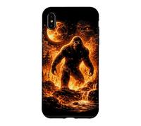 Bigfoot Campfire Moonlight Retro Sasquatch Forest Case for iPhone XS Max