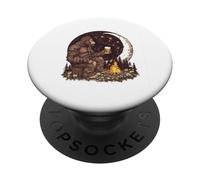 Bigfoot Camping Adventure Under Moon Stars Night PopSockets Adhesive PopGrip