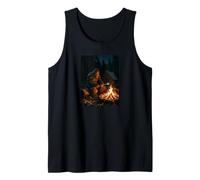 Bigfoot Camping Bonfire Funny Sasquatch Marshmallow Tank Top