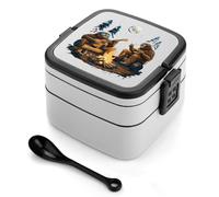 Bigfoot Camping Play Guitar Portable Bento Box Leakproof Lunch Boxes Reusable Food Storage Container for Work Picnic Travel