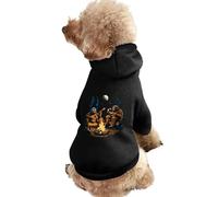 Bigfoot Camping Play Guitar Warm Dog Hooded Sweatshirt with Hat Soft Pet Pullover Clothes for Small Medium Large Pets