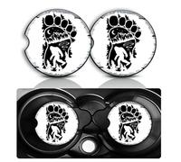 Bigfoot Car Cup Holder Coasters Set of 2,Fun Big Foot Car Accessories 2.75" Universal Size Anti Slip Rubber Mat Recessed Auto Insert Coasters Decor Sasquatch Gifts for Women Men Dad Grandpa