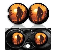 Bigfoot Car Cup Holder Coasters Set of 2,Fun Big Foot Car Accessories 2.75" Universal Size Anti Slip Rubber Mat Recessed Auto Insert Coasters Decor Sasquatch Gifts for Women Men Dad Grandpa