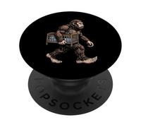 Bigfoot Carrying Baby Crib Funny Sasquatch Parenting Humor PopSockets Adhesive PopGrip