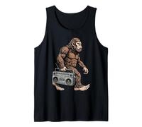 Bigfoot Carrying Boombox Sasquatch Retro Music Hip Hop 80s Tank Top