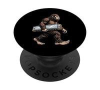 Bigfoot Carrying Harmonica Sasquatch Blues Music Humor PopSockets Adhesive PopGrip