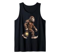 Bigfoot Carrying Lantern Sasquatch Camping Night Adventure Tank Top
