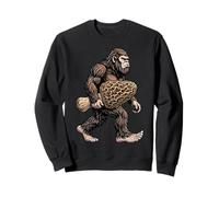 Bigfoot Carrying Morel Mushroom Funny Sasquatch Foraging Sweatshirt