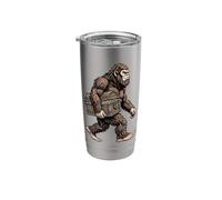 Bigfoot Carrying Treasure Chest Funny Sasquatch Pirate Stainless Steel Insulated Tumbler