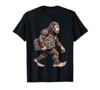 Bigfoot Carrying Treasure Chest Funny Sasquatch Pirate T-Shirt