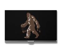 Bigfoot Carrying Wind Chimes Sasquatch Business Card Holder Metal Wallet Credit Card ID Case for Men Women