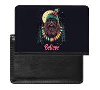 Bigfoot Christmas Believe Passport Holder Cover Wallet with ID Card Slot Slim Travel RFID Blocking Case Protector Essentials for Women Men