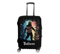 Bigfoot Christmas Lights Believe Trendy Suitcase Covers Unisex Luggage Cover Protector Fit 19 to 32 Inch Travel Lover S