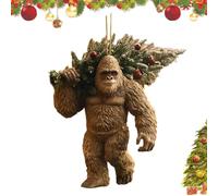 Bigfoot Christmas Ornament, Myth Meets Holiday, 2D Acrylic Funny Sasquatch Holiday Decor for Christmas Tree, Wildlife Wonders Collection Ornament Lovers and Collectors (A)