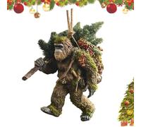 Bigfoot Christmas Ornament, Myth Meets Holiday, 2D Acrylic Funny Sasquatch Holiday Decor for Christmas Tree, Wildlife Wonders Collection Ornament Lovers and Collectors (E)