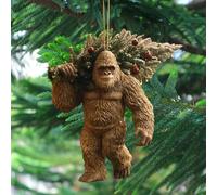 Bigfoot Christmas Ornament - Myth Meets Holiday Magic, 2D Acrylic Christmas Tree Decor - Bigfoot Carrying a Xmas Tree, Funny Xmas Ornaments, Suitable for Holiday Decorations (Style A)