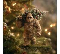 Bigfoot Christmas Ornament - Myth Meets Holiday Magic, Funny 2D Acrylic Sasquatch Holiday Decor for Christmas Tree, Wildlife Wonders Collection Funny Xmas Ornaments Unique Gift for Bigfoot Lovers