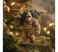 Bigfoot Christmas Ornament - Myth Meets Holiday Magic,Funny Sasquatch Holiday Decor for Christmas Tree, Unique 2026 Wildlife Wonders Collection Ornament Lovers and Collectors (A)