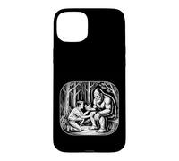Bigfoot Communicating with Man Nature Vintage Art Case for iPhone 15 Plus