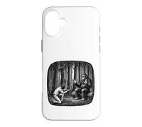 Bigfoot Communicating with Man Nature Vintage Art Case for iPhone 16 Plus