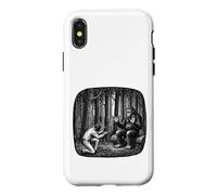 Bigfoot Communicating with Man Nature Vintage Art Case for iPhone X/XS