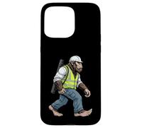 Bigfoot Construction Worker Carrying Blueprint Plans Case for iPhone 15 Pro Max