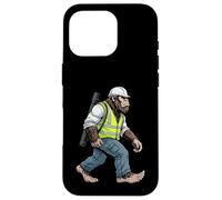 Bigfoot Construction Worker Carrying Blueprint Plans Case for iPhone 16 Pro