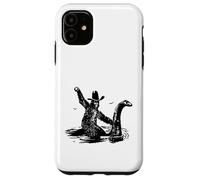 Bigfoot Cowboy Riding On Nessie -Sasquatch Loch Ness Monster Case for iPhone 11