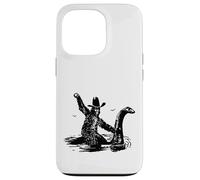 Bigfoot Cowboy Riding On Nessie -Sasquatch Loch Ness Monster Case for iPhone 13 Pro