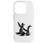 Bigfoot Cowboy Riding On Nessie -Sasquatch Loch Ness Monster Case for iPhone 14 Pro